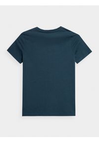 4f - T-shirt gładki chłopięcy. Kolor: niebieski. Materiał: bawełna. Wzór: gładki