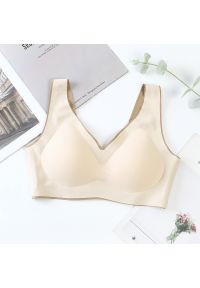 Intica - Bezszwowy biustonosz z miękkim wypełnieniem na co dzień i okazje Kyong. Kolor: beżowy. Materiał: materiał