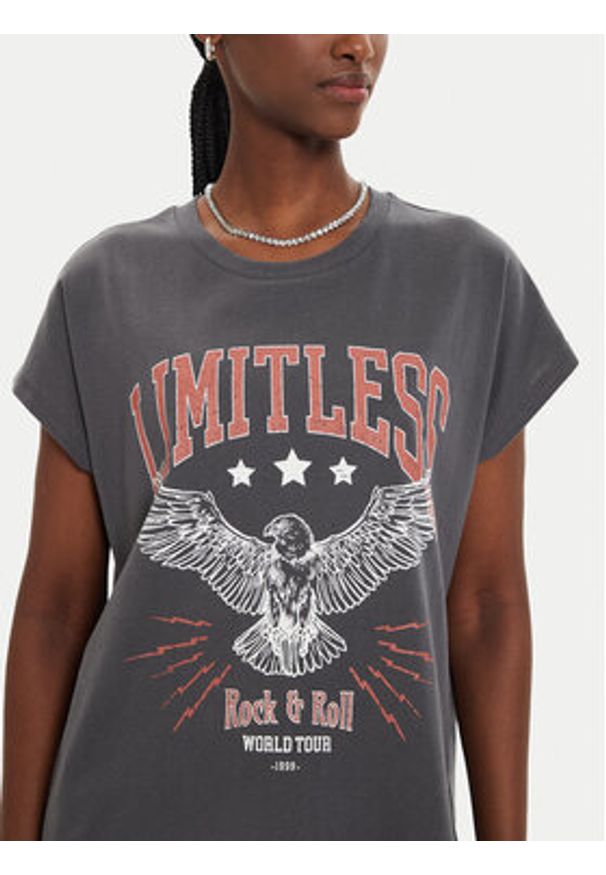 JJXX T-Shirt Wilma 12274694 Szary Boxy Fit. Kolor: szary. Materiał: bawełna