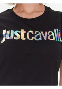Just Cavalli Sukienka codzienna 74PBOG00 Czarny Regular Fit. Okazja: na co dzień. Kolor: czarny. Materiał: bawełna. Typ sukienki: proste. Styl: casual