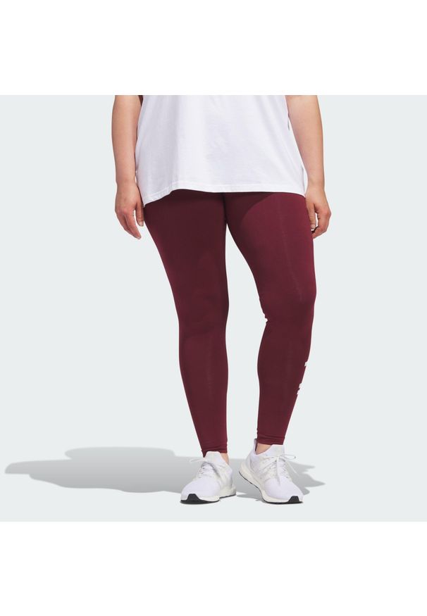 Adidas - Essentials High-Waisted Logo Leggings (Plus Size). Kolekcja: plus size. Kolor: biały, czerwony, wielokolorowy