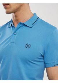 Big-Star - Koszulka męska polo niebieska Polian 402. Typ kołnierza: polo. Kolor: niebieski. Materiał: bawełna, dzianina. Wzór: haft. Styl: elegancki #3