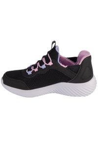 skechers - Buty sportowe Sneakersy dziewczęce, Slip-Ins: Bounder - Simple Cut. Kolor: czarny. Materiał: tkanina, syntetyk. Sport: turystyka piesza