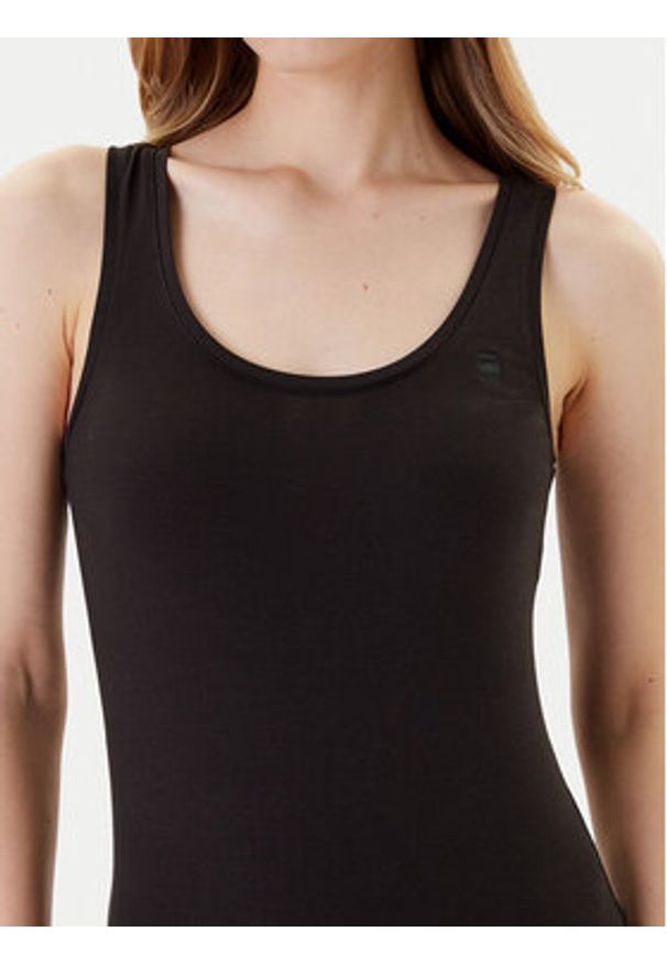G-Star RAW - G-Star Raw Top Base D07210-3310 Czarny Slim Fit. Kolor: czarny. Materiał: bawełna
