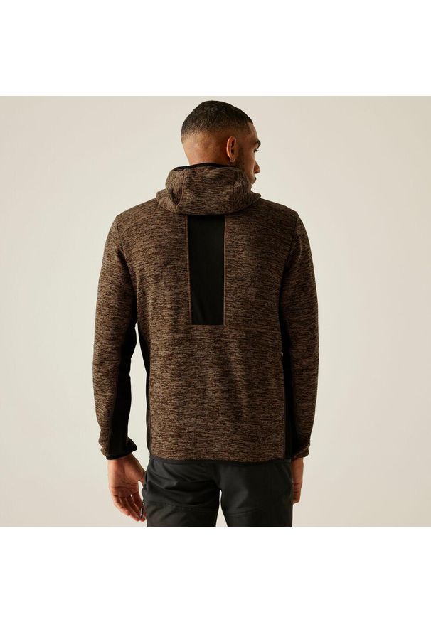 Regatta - Bluza męska rozsuwana z kapturem Alven. Typ kołnierza: kaptur. Kolor: brązowy. Materiał: dzianina, polar. Wzór: melanż. Sport: turystyka piesza