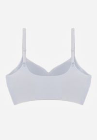 Born2be - Niebieski Bezszwowy Biustonosz Bez Fiszbin z Elastycznego Materiału Edalith. Kolor: niebieski. Materiał: materiał #5