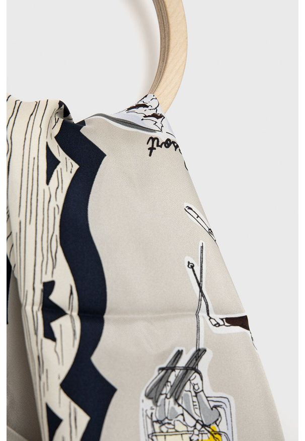 Tory Burch Chusta jedwabna kolor szary wzorzysta. Kolor: szary. Materiał: jedwab