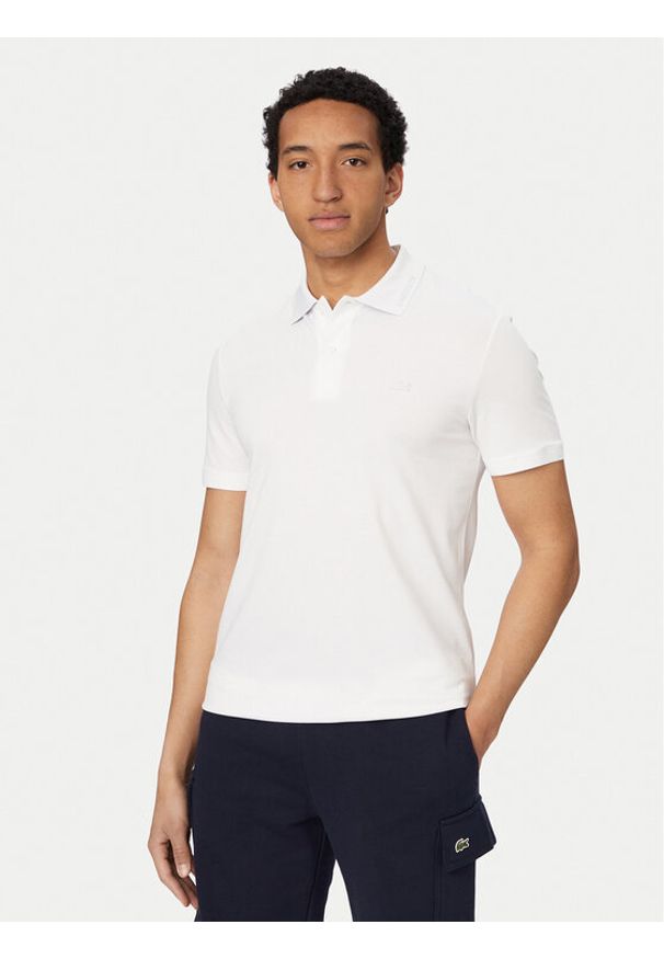 Lacoste Polo PH5056 Biały Slim Fit. Typ kołnierza: polo. Kolor: biały. Materiał: syntetyk