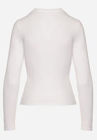 Born2be - Biała Bawełniana Bluzka Typu Longsleeve Lisfia. Okazja: do pracy, na spotkanie biznesowe, na co dzień. Kolor: biały. Materiał: bawełna. Długość rękawa: długi rękaw. Styl: casual, elegancki, biznesowy #6