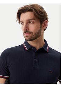 TOMMY HILFIGER - Tommy Hilfiger Polo Tipped MW0MW37346 Granatowy Slim Fit. Typ kołnierza: polo. Kolor: niebieski. Materiał: bawełna #5
