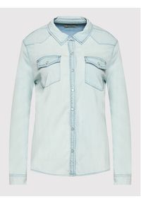 Guess Koszula jeansowa W2GH75 D4NA0 Niebieski Regular Fit. Kolor: niebieski. Materiał: bawełna