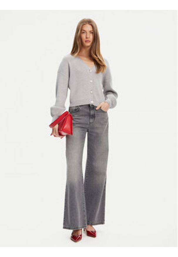 Guess Kardigan W5YR07 Z2ZK2 Szary Relaxed Fit. Kolor: szary. Materiał: wiskoza