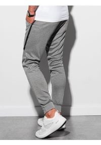Ombre Clothing - Spodnie męskie dresowe joggery P961 - czarne melanż - XL. Kolor: czarny. Materiał: dresówka. Wzór: melanż. Styl: sportowy #7