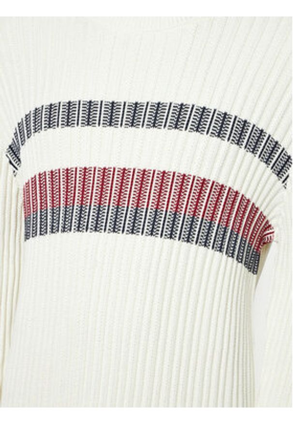 TOMMY HILFIGER - Tommy Hilfiger Sweter MW0MW37246 Écru Regular Fit. Materiał: bawełna
