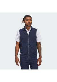 Adidas - Bezrękawnik Ultimate365 Tour Full-Zip. Typ kołnierza: golf. Kolor: niebieski. Materiał: materiał. Długość rękawa: bez rękawów. Sport: golf