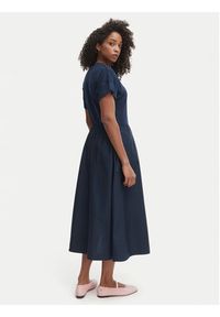 TOMMY HILFIGER - Tommy Hilfiger Sukienka codzienna WW0WW51148 Granatowy Regular Fit. Okazja: na co dzień. Kolor: niebieski. Materiał: bawełna. Typ sukienki: proste. Styl: casual #2
