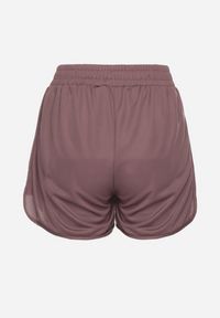 Born2be - Ciemnofioletowe Szorty z Gumką w Pasie i Ozdobnym Sznurkiem Milarisa. Okazja: na co dzień. Kolor: fioletowy. Styl: klasyczny, elegancki, casual #2