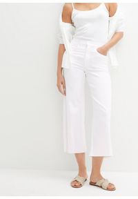 bonprix - Jeansy 7/8, wide fit. Kolor: biały #1