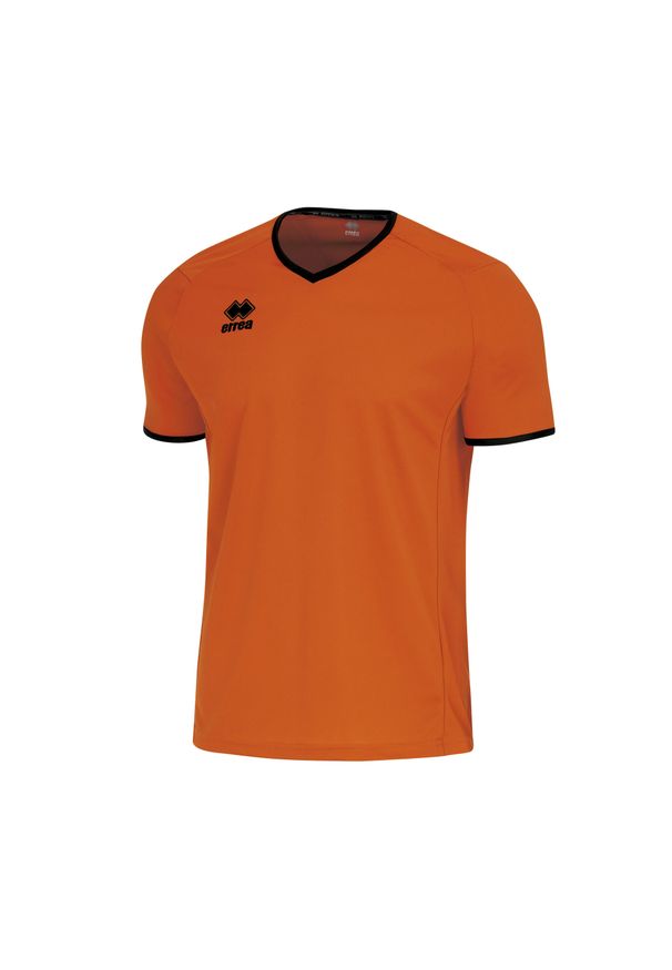 ERREA - Koszulka Errea Lennox. Kolor: czarny, wielokolorowy, pomarańczowy. Długość rękawa: krótki rękaw. Długość: krótkie. Sport: piłka nożna