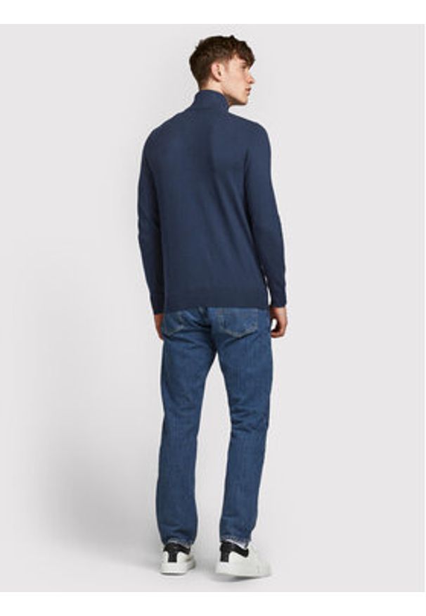 Jack & Jones - Jack&Jones Sweter Emil 12189339 Granatowy Regular Fit. Kolor: niebieski. Materiał: bawełna