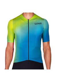 LUXA - Koszulka Rowerowa Męska Luxa Prism. Kolor: niebieski, wielokolorowy, zielony. Materiał: elastan, poliester. Sport: kolarstwo