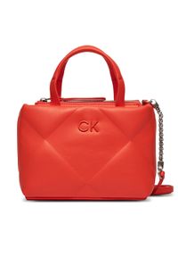 Calvin Klein Torebka Re-Lock Quilt Tote Mini K60K611340 Pomarańczowy. Kolor: pomarańczowy. Materiał: skórzane