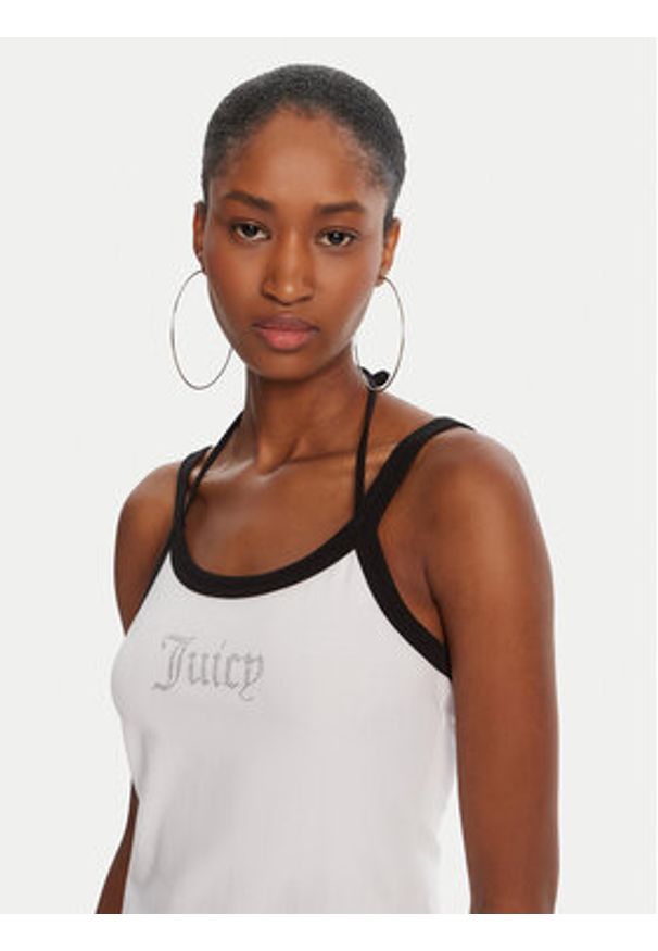 Juicy Couture Top Amira JCWCT225302 Biały Slim Fit. Kolor: biały. Materiał: bawełna
