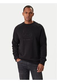 Karl Lagerfeld - KARL LAGERFELD Bluza 705024 561910 Czarny Regular Fit. Typ kołnierza: dekolt w karo. Kolor: czarny. Materiał: syntetyk #1