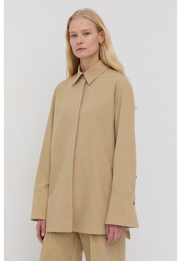 Birgitte Herskind Kurtka Cato kolor zielony przejściowa oversize. Kolor: zielony. Materiał: poliester, materiał, włókno