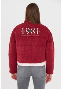 Guess - GUESS Bordowa damska kurtka, Rozmiar L. Kolor: czerwony. Długość: krótkie #4