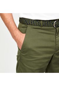 INESIS - Spodnie do golfa chino męskie Inesis MW500 bawełna. Kolor: wielokolorowy, zielony, brązowy. Materiał: elastan, bawełna, poliester, materiał. Sport: golf