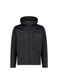 Kurtka męska turystyczna CMP 34A2937. Typ kołnierza: kaptur. Kolor: czarny. Materiał: softshell #1