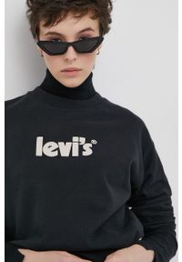 Levi's® - Levi's Bluza bawełniana damska kolor czarny z nadrukiem 18686.0056-Blacks. Okazja: na spotkanie biznesowe, na co dzień. Kolor: czarny. Materiał: bawełna. Wzór: nadruk. Styl: biznesowy, casual #2