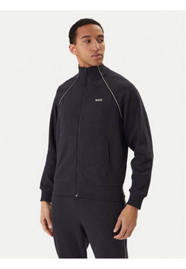 BOSS Dres 50555906 Granatowy Regular Fit. Kolor: niebieski. Materiał: bawełna