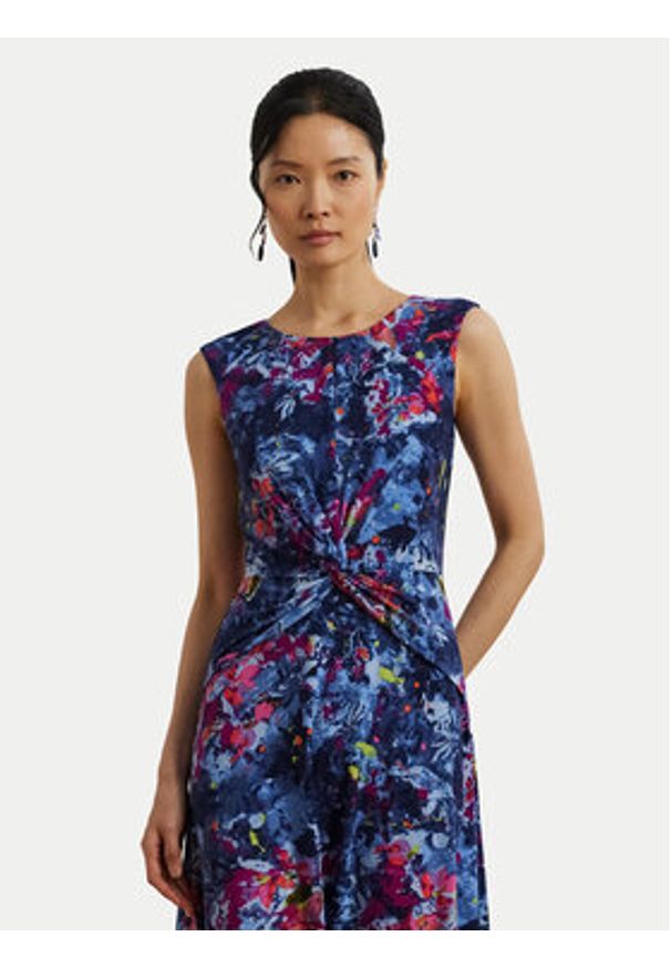 Lauren Ralph Lauren - LAUREN RALPH LAUREN Sukienka koktajlowa 200973610001 Granatowy Regular Fit. Kolor: niebieski. Materiał: syntetyk. Styl: wizytowy
