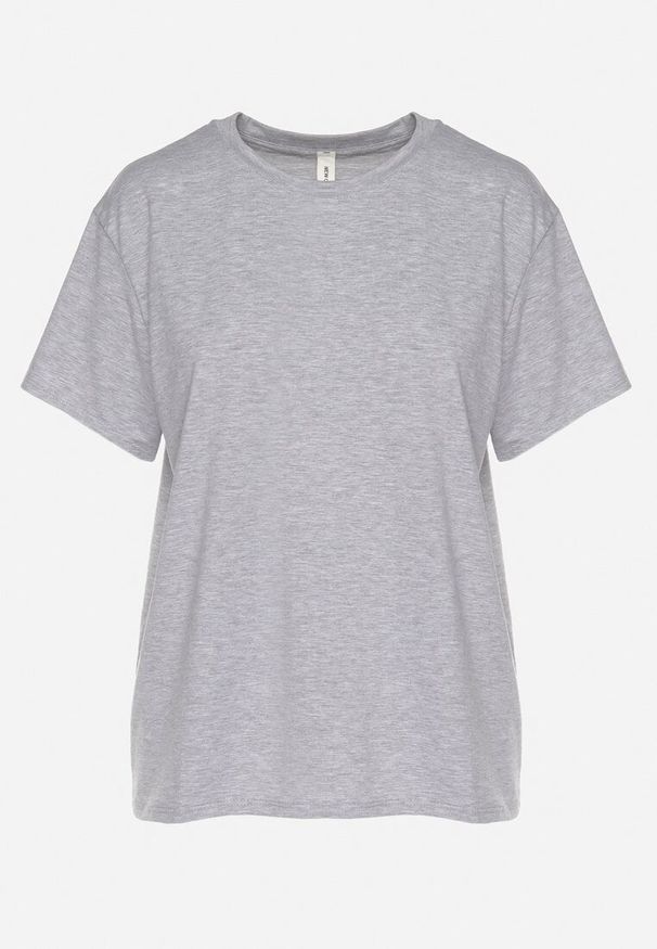 Born2be - Szary T-shirt z Bawełny w Klasycznym Stylu Tulseli. Okazja: na co dzień. Kolor: szary. Materiał: bawełna. Styl: klasyczny