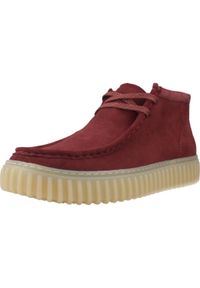 Clarks - Kapcie CLARKS TORHILL HI Bordeaux. Kolor: czerwony. Materiał: tkanina, skóra. Sport: turystyka piesza