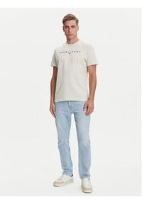 Tommy Jeans T-Shirt Linear Logo DM0DM20744 Beżowy Regular Fit. Kolor: beżowy. Materiał: bawełna #4