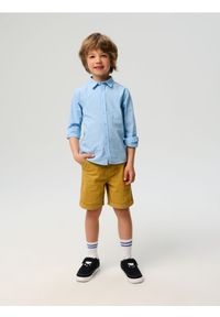 Sinsay - Szorty jeansowe z podwijanymi nogawkami - żółty. Kolor: żółty. Materiał: jeans