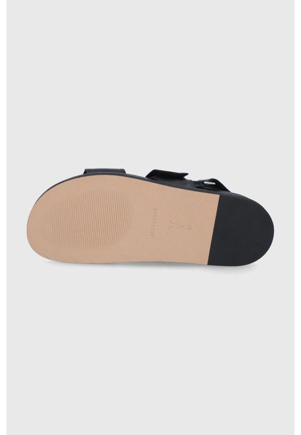 AllSaints Sandały skórzane Eliza damskie kolor czarny na platformie. Zapięcie: rzepy. Kolor: czarny. Materiał: skóra. Obcas: na platformie