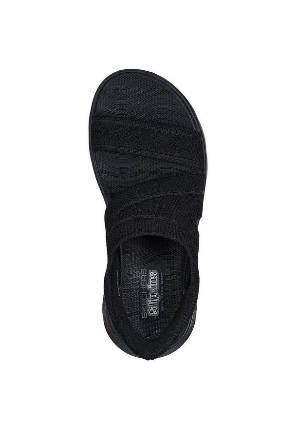 skechers - Sandały Skechers Go Walk Flex Sandal-, Kobiety. Kolor: czarny. Materiał: tkanina