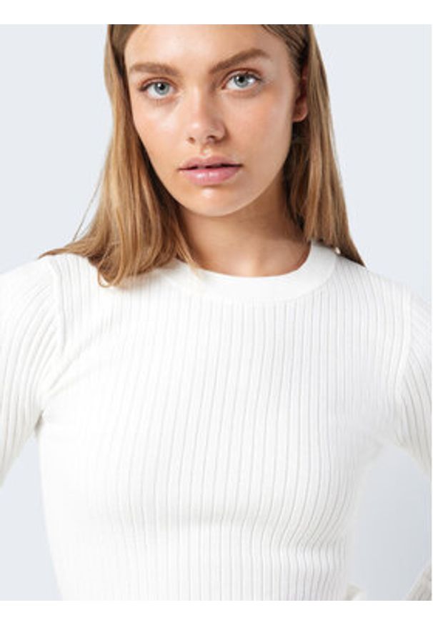 Noisy may - Noisy May Sweter Ship 27020928 Écru Slim Fit. Materiał: wiskoza