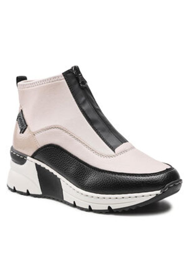 Rieker Sneakersy N6352-60 Beżowy. Kolor: beżowy. Materiał: materiał