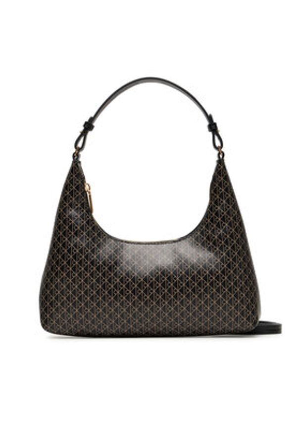 Calvin Klein Torebka Emblem Aop Conv Shoulder Bag LV04F3298G Czarny. Kolor: czarny. Materiał: skórzane