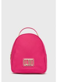 Love Moschino plecak damski kolor różowy mały gładki. Kolor: różowy. Wzór: gładki