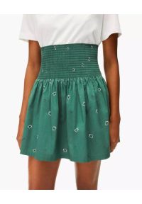 Kenzo - KENZO - Zielona rozkloszowana spódnica. Stan: podwyższony. Kolor: zielony. Materiał: bawełna