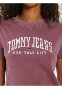 Tommy Jeans T-Shirt Varsity DW0DW19826 Fioletowy Regular Fit. Kolor: fioletowy. Materiał: bawełna