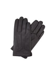 Wittchen - Ocieplane czarne rękawiczki męskie ze skóry naturalnej czarne. Kolor: czarny. Materiał: skóra. Wzór: aplikacja. Styl: casual, elegancki #1