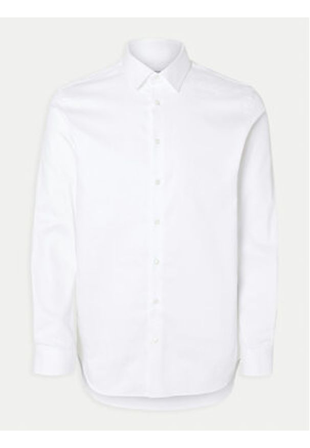 Selected Homme Koszula 16092939 Biały Slim Fit. Kolor: biały. Materiał: syntetyk