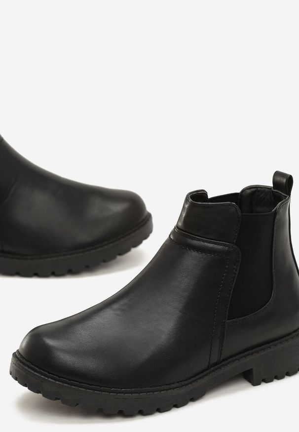 Born2be - Czarne Botki Buckner. Zapięcie: bez zapięcia. Kolor: czarny. Szerokość cholewki: normalna. Styl: elegancki